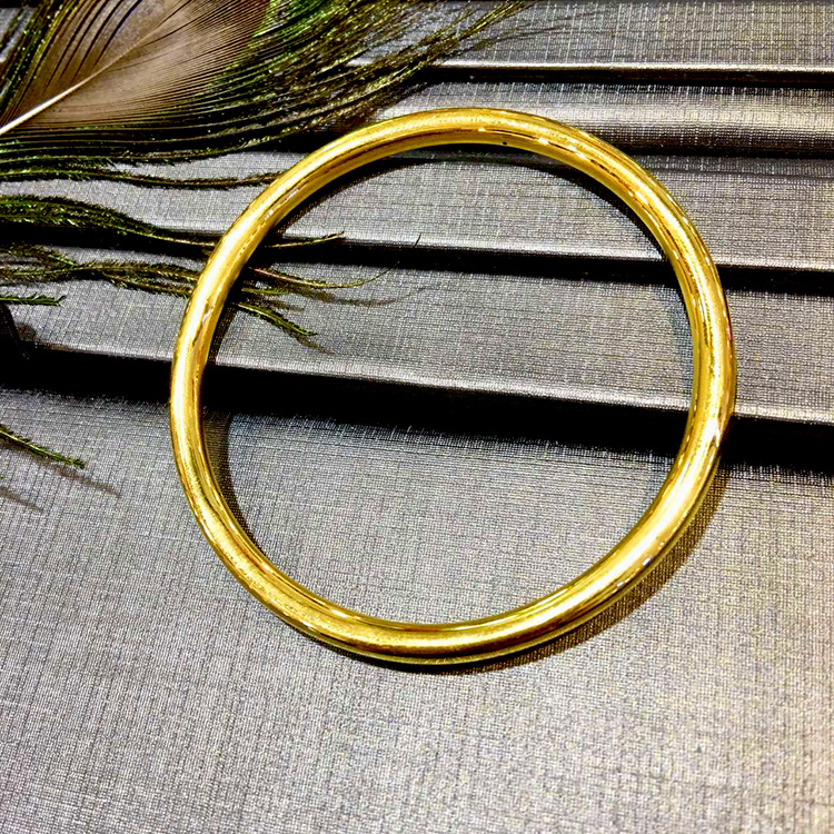 颜沫 黄金手镯3硬金光圈黄金手镯999足金女款 显大光面圆条 现货内径