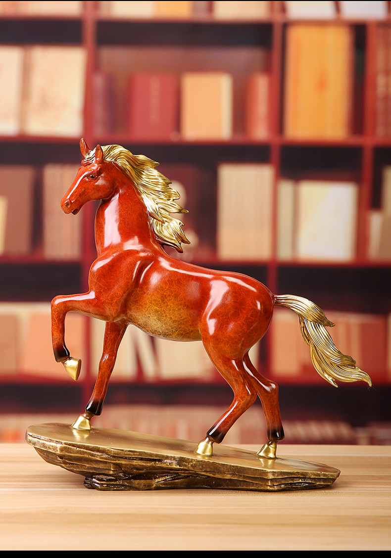 domir飞黄腾达全铜马摆件马到成功生肖马家居客厅工艺品办公室桌面