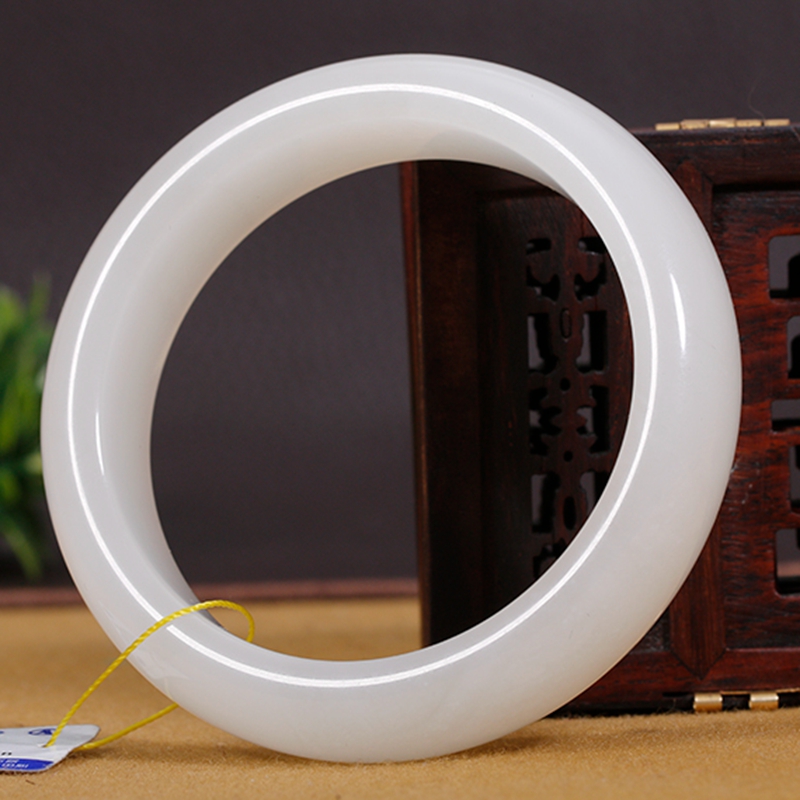 博皓定制和田玉羊脂玉手镯和田玉手镯白玉镯子女款玉镯玉石50圈口