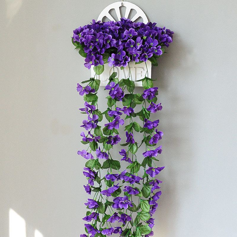 家饰挂墙花挂篮花艺吊篮花篮假花花卉仿真花墙面装饰品壁挂 四色混挑