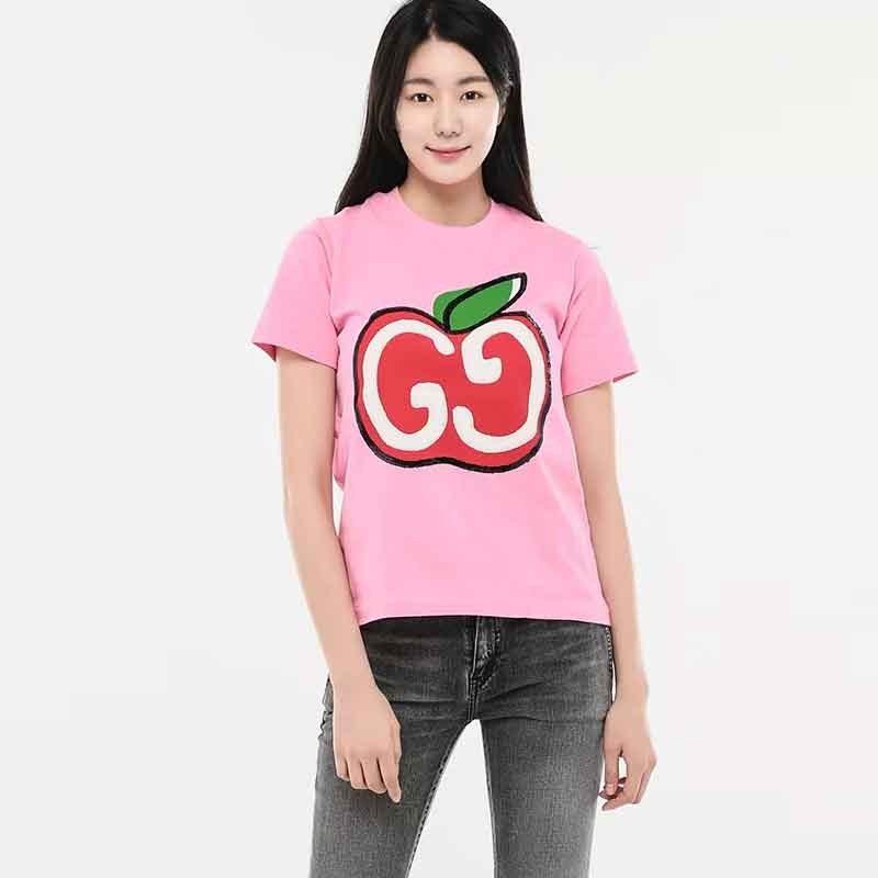 gucci 古驰 新款女士棉质樱桃图案时尚短袖休闲t恤衫 黑色580762 xjb7