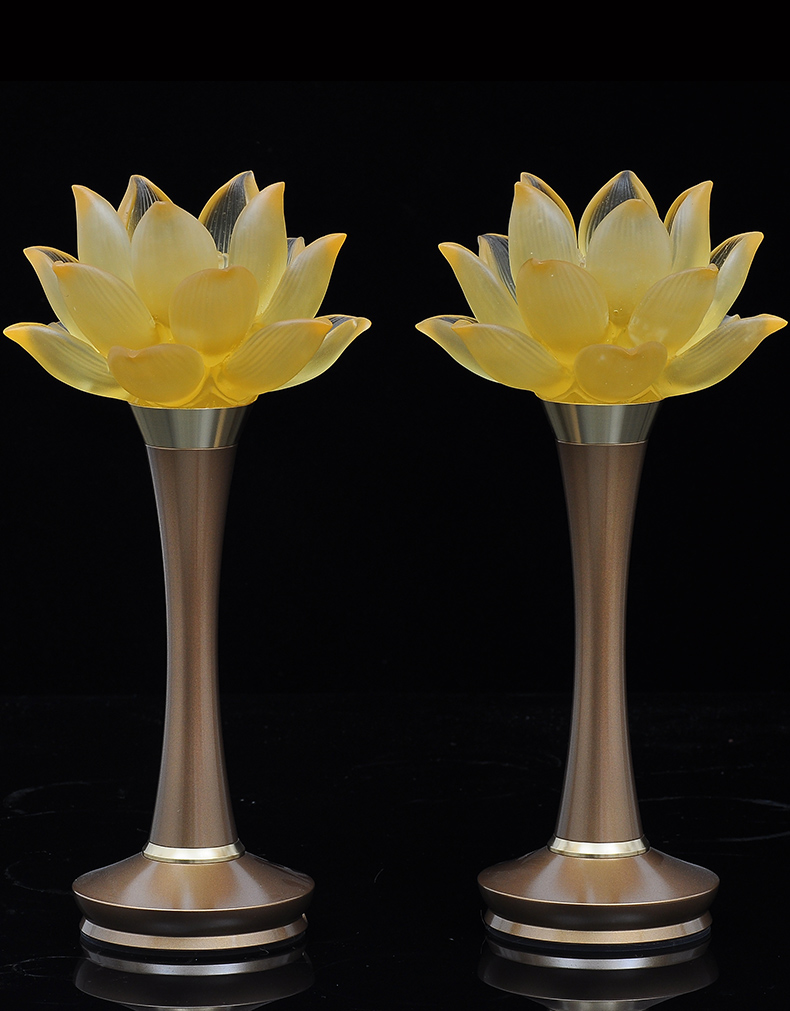 琉璃莲花灯摆件供佛led灯佛供灯室内家用佛前供奉长