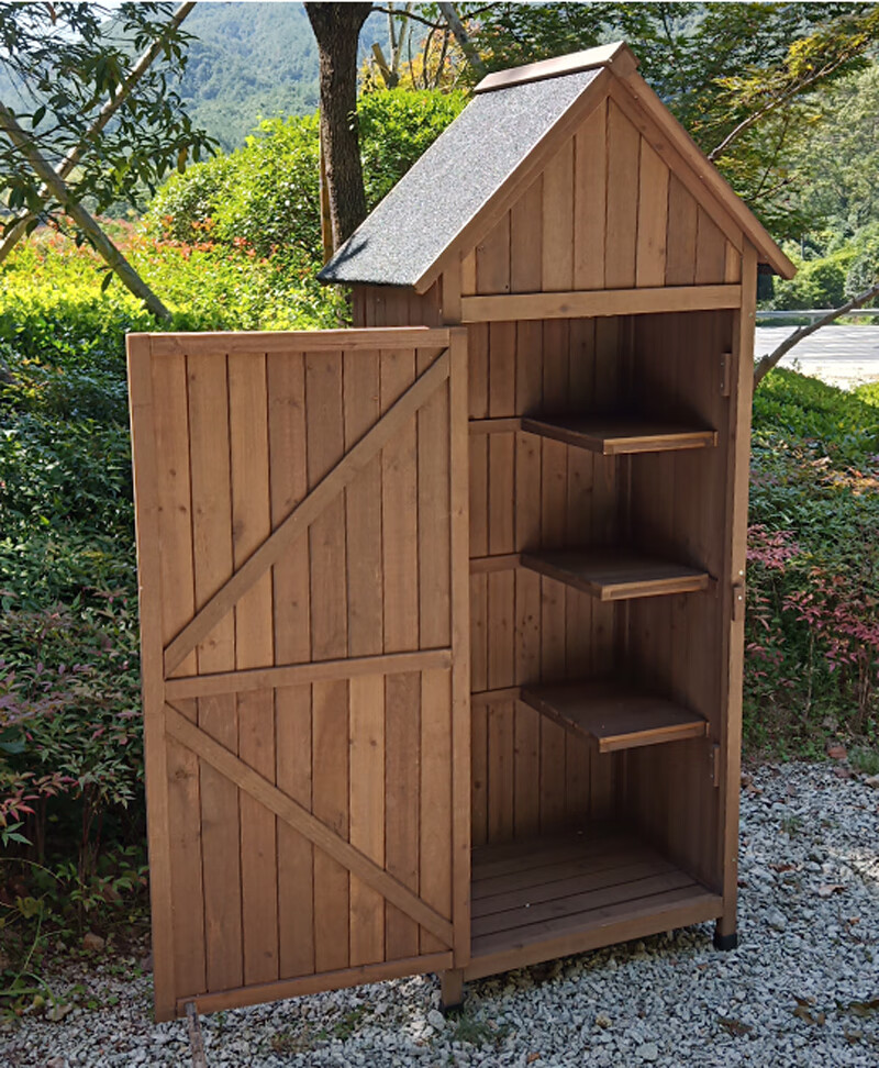 园艺收纳柜室外柜子防水防晒防腐庭院阳台储物柜户外花园工具柜露天置