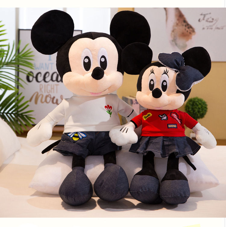 迪士尼商店压床娃娃一对结婚米老鼠玩偶毛绒玩具大公仔情侣米奇米妮