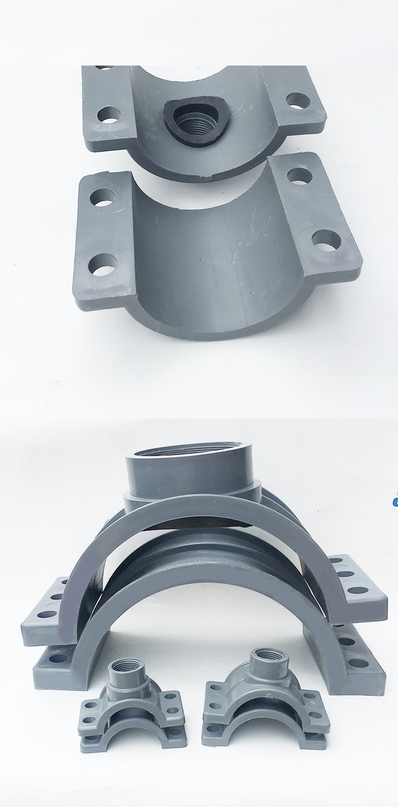 定制pvc鞍型分水器增接口 upvc三通哈夫节抢修节 pvc管材配件增接头 6