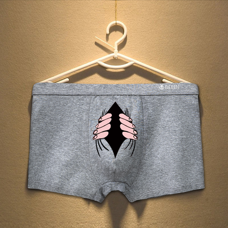 汤米伍德平角内裤男性惑可爱男士纯棉男生潮流个性搞怪卡通定制送男友