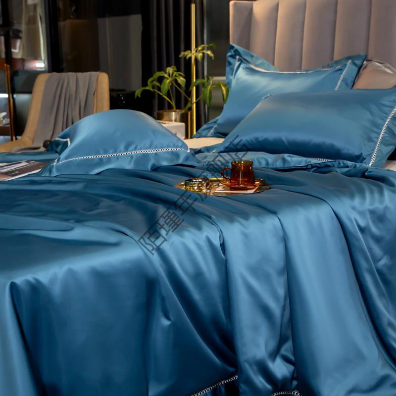 水星星冰丝床单轻奢2022新款潮床笠夏季黑色冰丝床单单件单品15m18米2