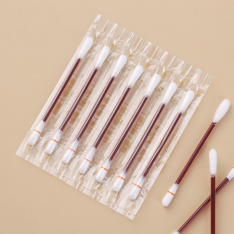 新疆发货碘伏棉棒棉签酒精伤口消毒一次性棉签棒消毒袋装 50支碘伏棉