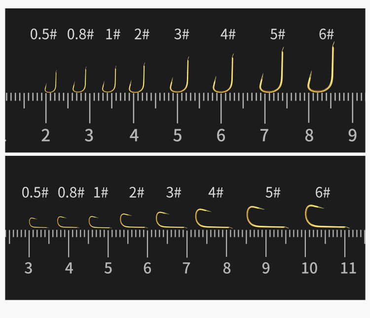 金袖鱼钩大小对照表图片
