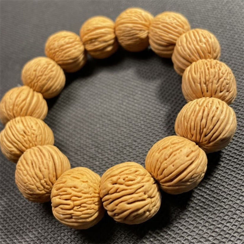 竖纹桃核手串树皮纹矮装脑纹山桃核桃胡小核桃文玩佛珠男y5 树纹桃核