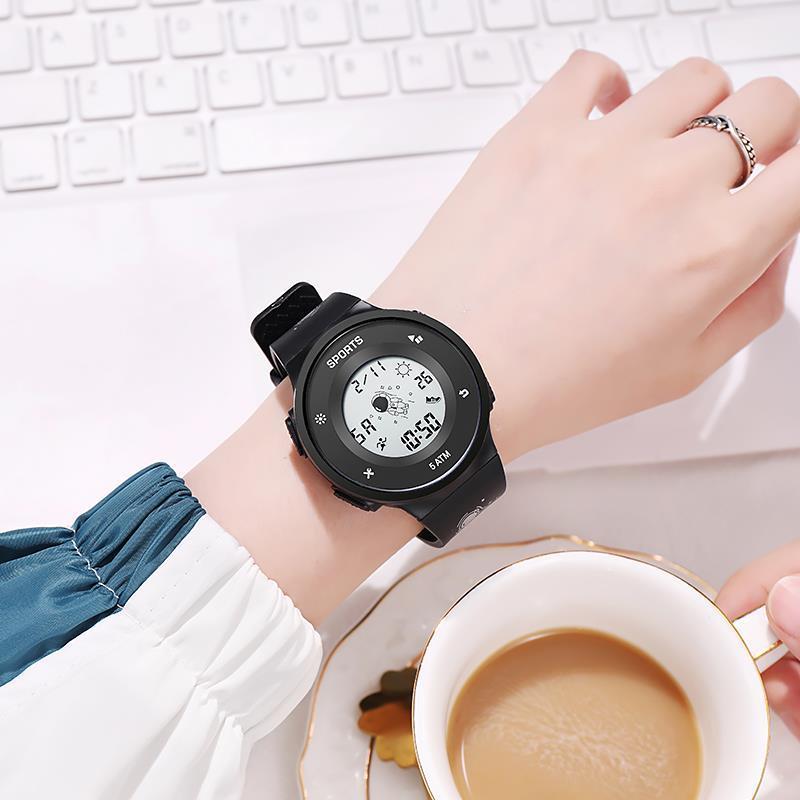 智能手表男女学生儿童简约多功能运动网红电子表抹茶绿手表电池礼盒