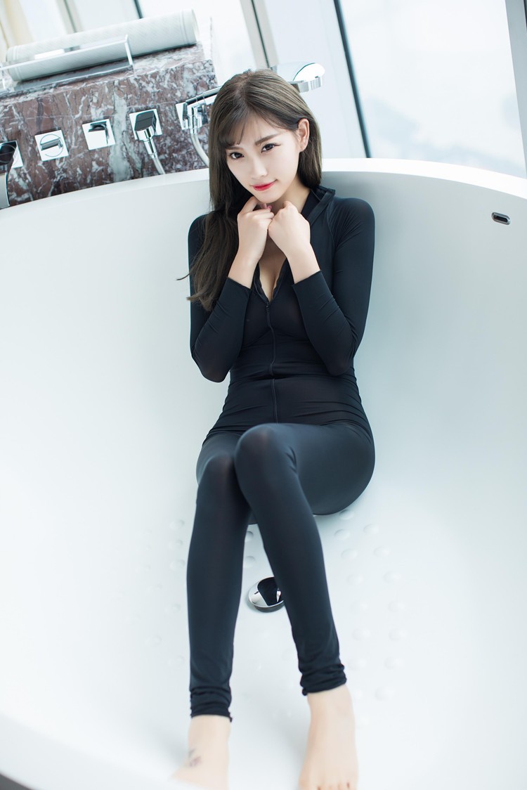 情趣内衣大码双头拉链开裆连体衣紧身弹力透明透视诱惑性感女长袖裤