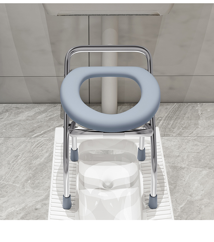 岙筱不锈钢折叠坐便椅孕妇老人坐便器家用大便椅厕所凳蹲厕神器改坐便