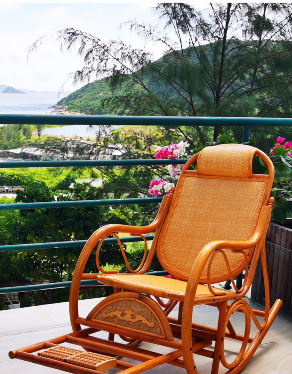 辰贺真藤摇摇椅休闲阳台躺椅晒太阳老人逍遥藤椅家用藤编懒人瑶瑶椅