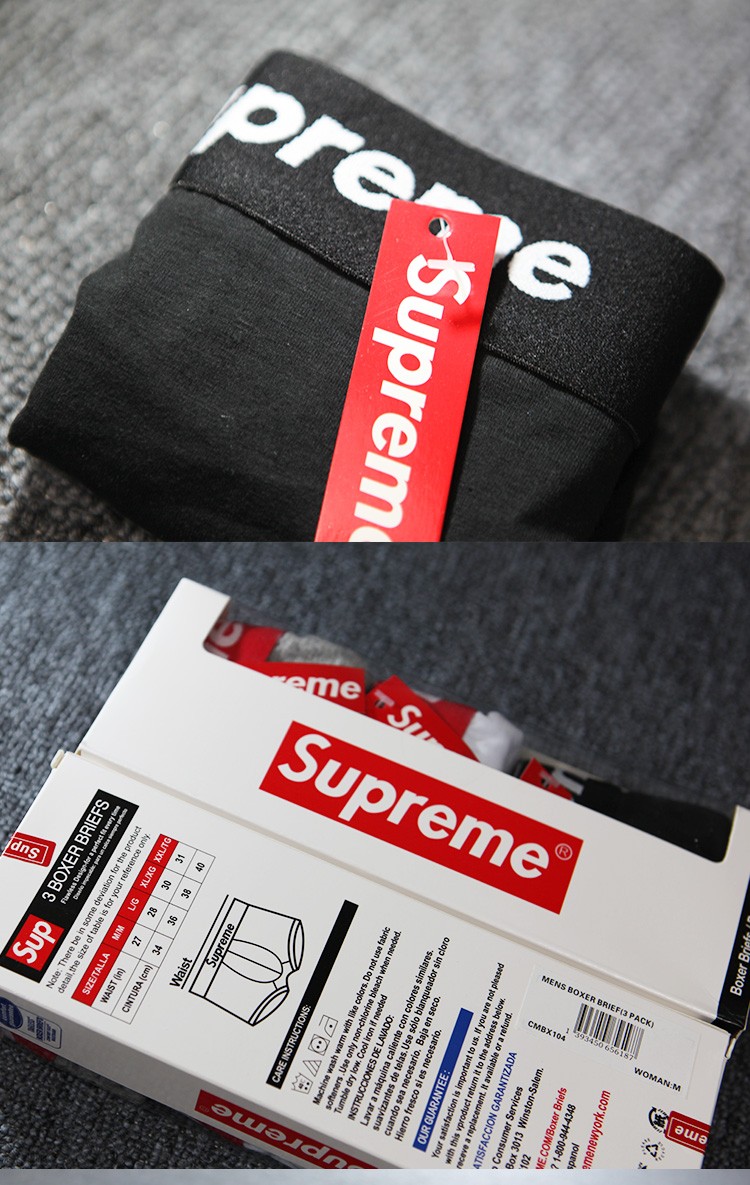 潮牌supreme联名内裤女款情侣潮牌三角裤透气联名简约潮流礼盒装送礼