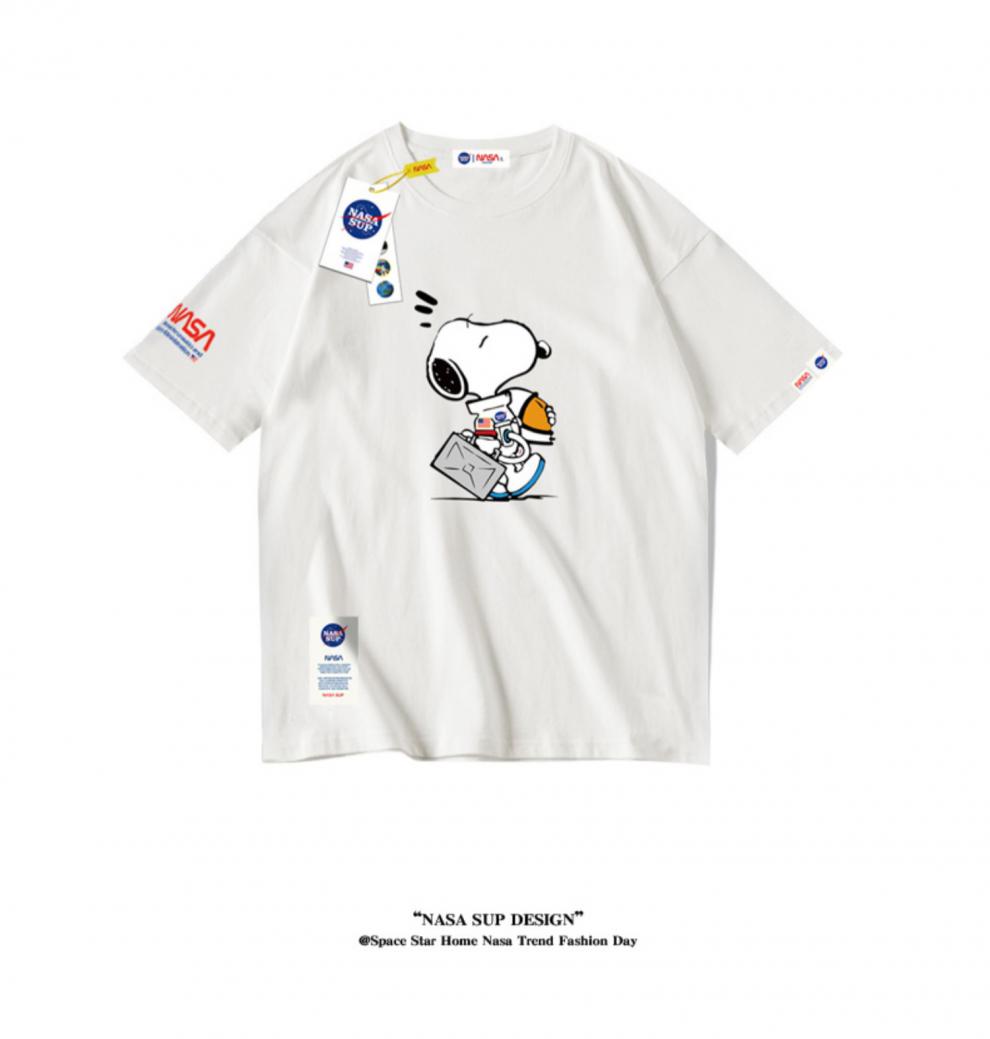 nasasup官网联名史努比夏季新款涂鸦印花潮百搭短袖t恤男t恤8113白色