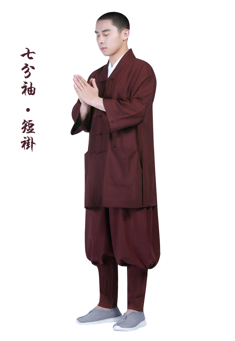 夏天穿的僧人服装新冰丝僧服夏季短褂套装免绑腿僧衣长褂和尚服佛教