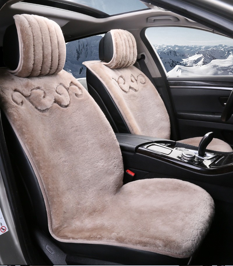 冬季羊毛汽车坐垫短毛座垫皮毛一体奔驰c260lglc300e300lgls450gle350