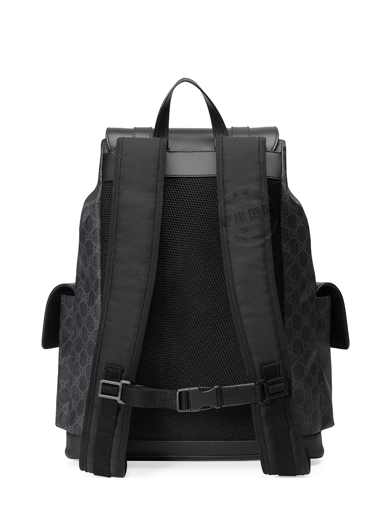 古驰gucci男士帆布双g印花双肩包495563 k9r8x 1071 黑色