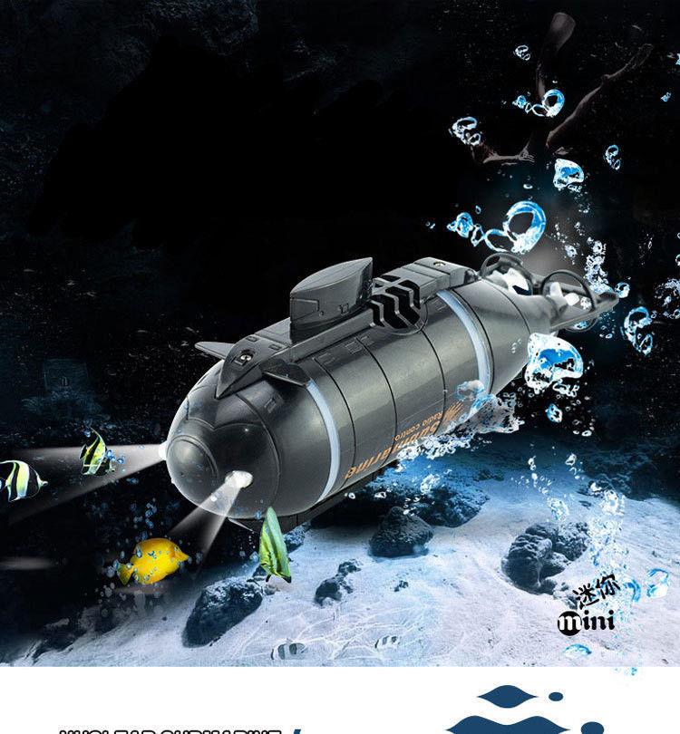 艇快潜艇船模型鱼缸可潜水水下水儿童水上玩具 潜水艇蓝色(可悬停)