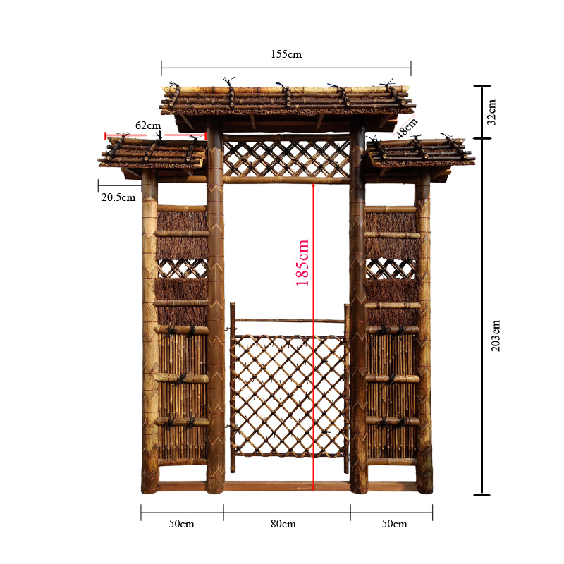 门户外围栏篱笆别墅院子防腐耐用 白竹款  (因竹子的天然特性,该尺寸