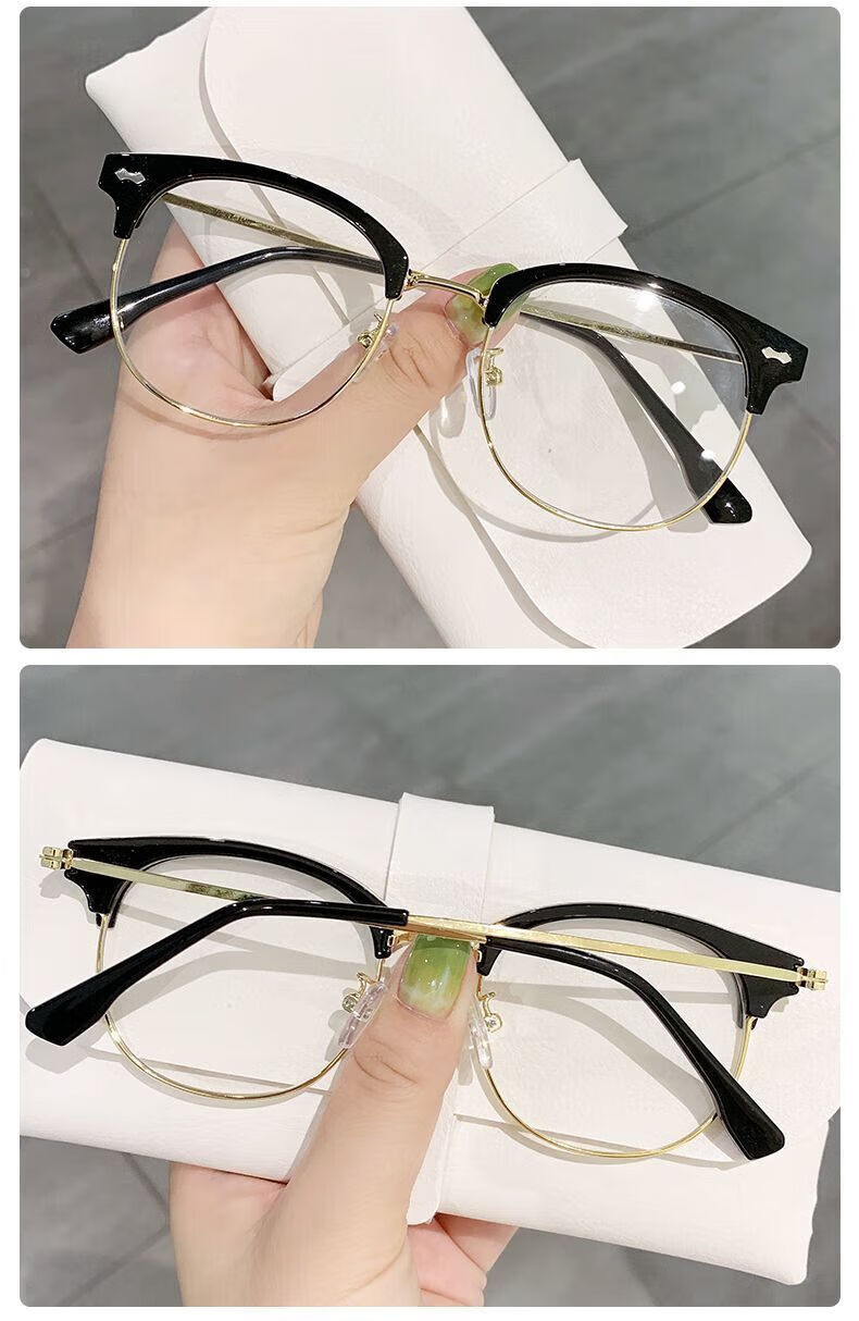 简宿(jiansu) 高颜值配镜素颜神器眼镜女ins显脸小超轻防蓝光护目镜男