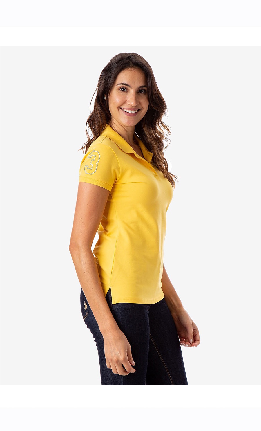 uspoloassn美国马球协会女士大马标短袖polo衫商场同款黄色s