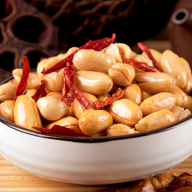 花生米5斤装新油炸熟麻盐五香花生米散装下酒菜500g1包椒盐口味