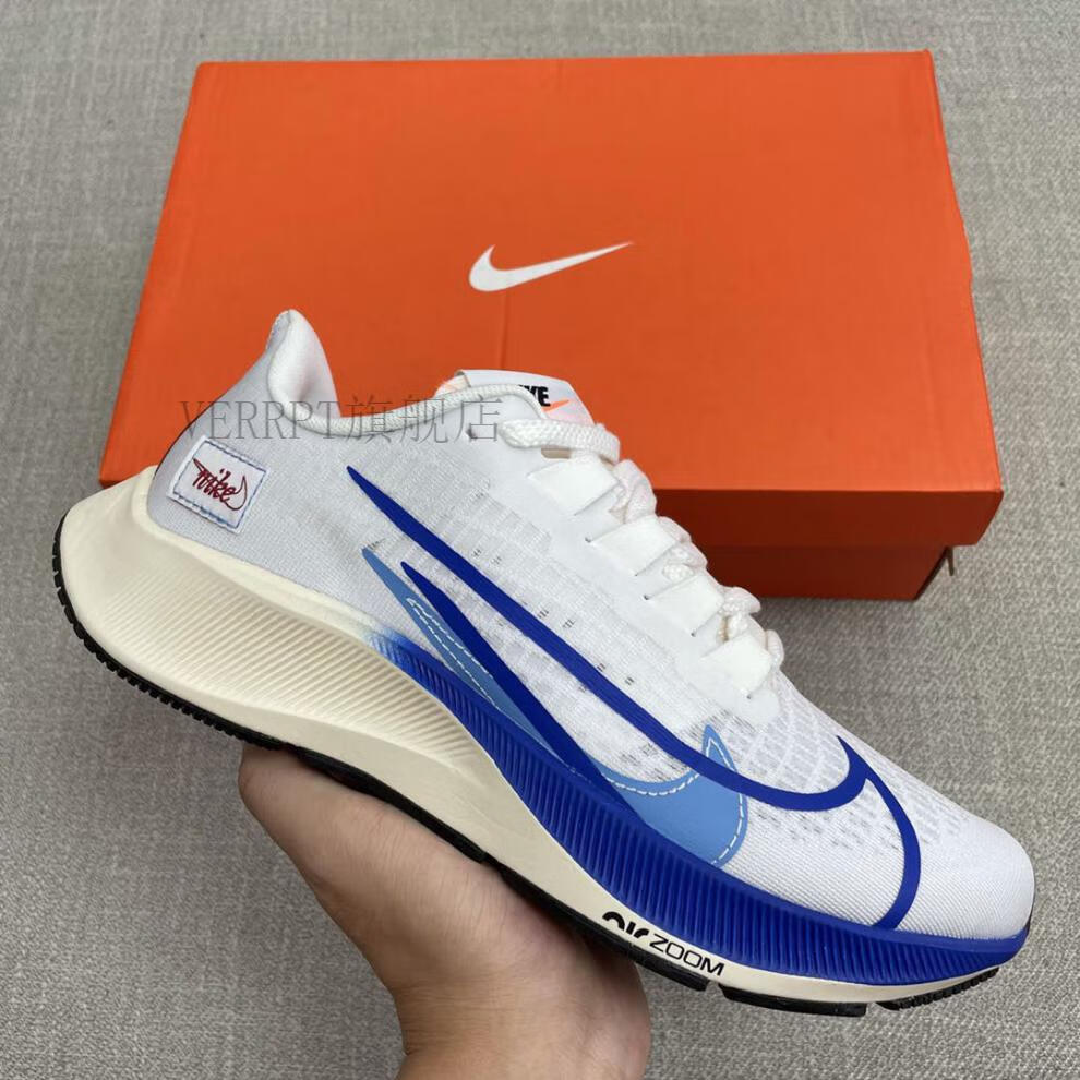 耐nai克kei1高品质登月飞马37白蓝情侣休闲跑鞋女透气减震运动鞋男