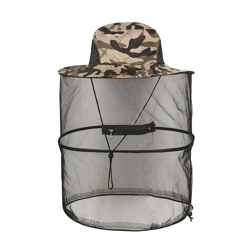 防蜂帽防蚊帽防蚊帽子男士户外防晒透气夜钓钓鱼帽夏网纱面罩遮脸养蜂