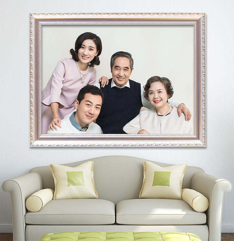 免打孔墙上洗照片墙创意相片画框装裱像匡框架古典金中24寸放455609cm