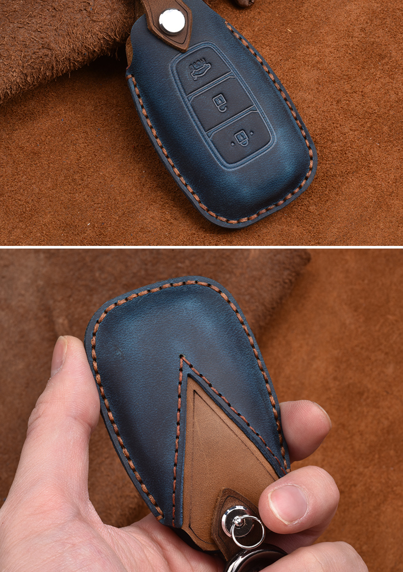 适用于第七代北京现代伊兰特钥匙套新款21款2021七代女7代包壳男 疯马