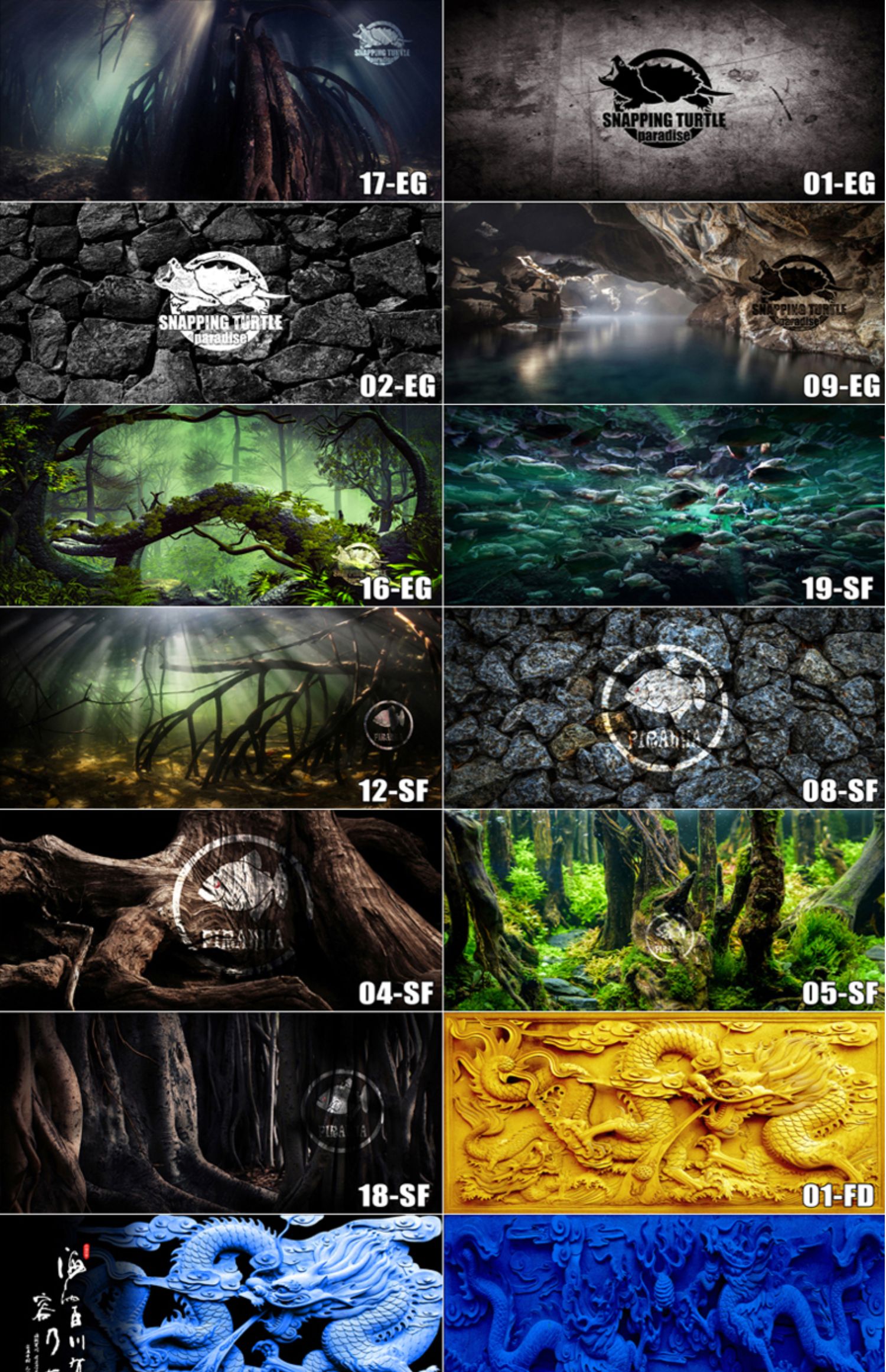 蒂乐森 鱼缸背景纸3d立体高清图贴画造景水族箱5d壁纸南美沉木森林