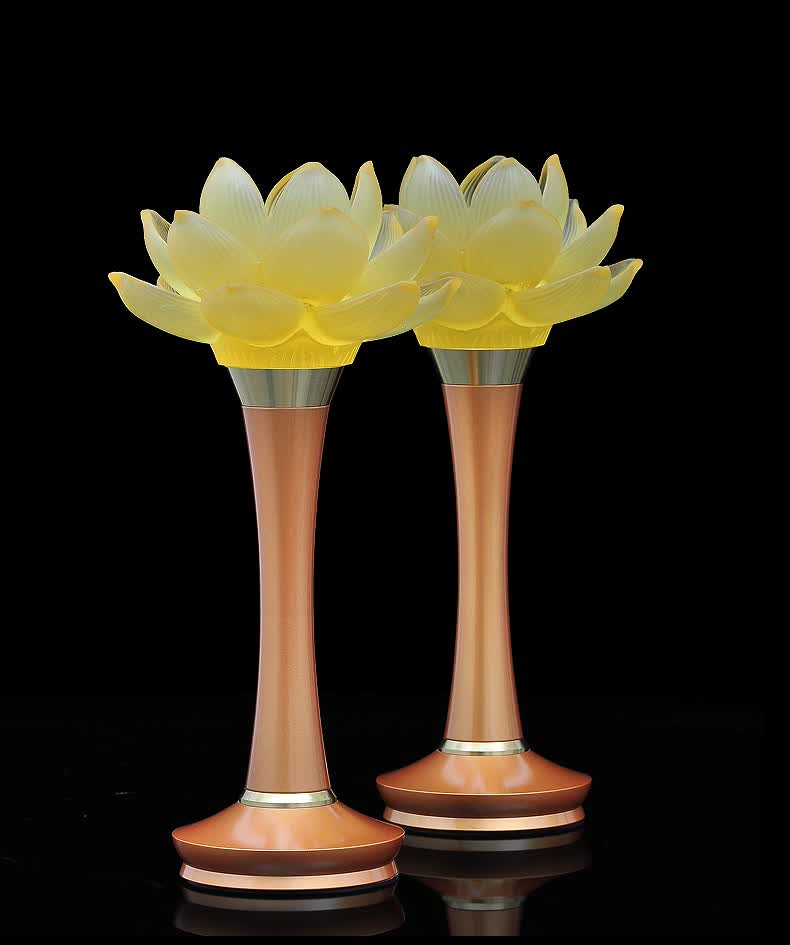 莲善堂琉璃莲花灯摆件变色佛供灯家用佛前观音供佛灯插电七彩led长明