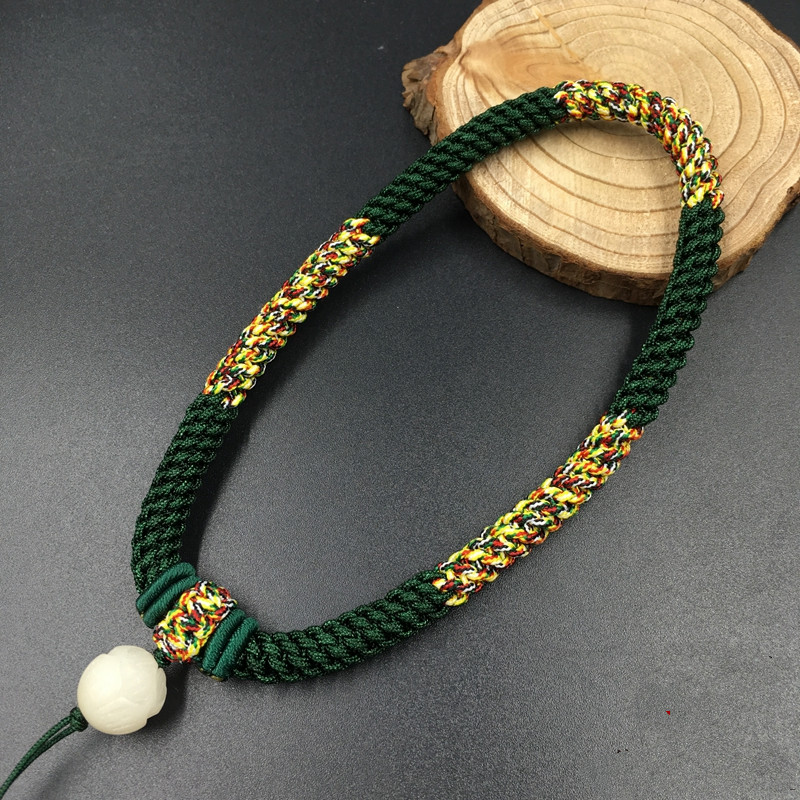 xingyan 纯手工编织玉米结手把件项链吊坠挂绳挂坠玉器翡翠挂件绳子