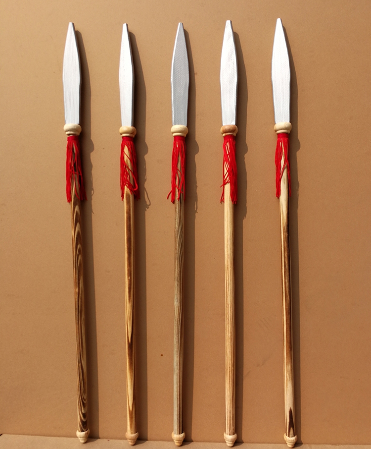 木质红缨枪玩具儿童红缨枪木制长枪道具舞台道具长枪兵器加长安全