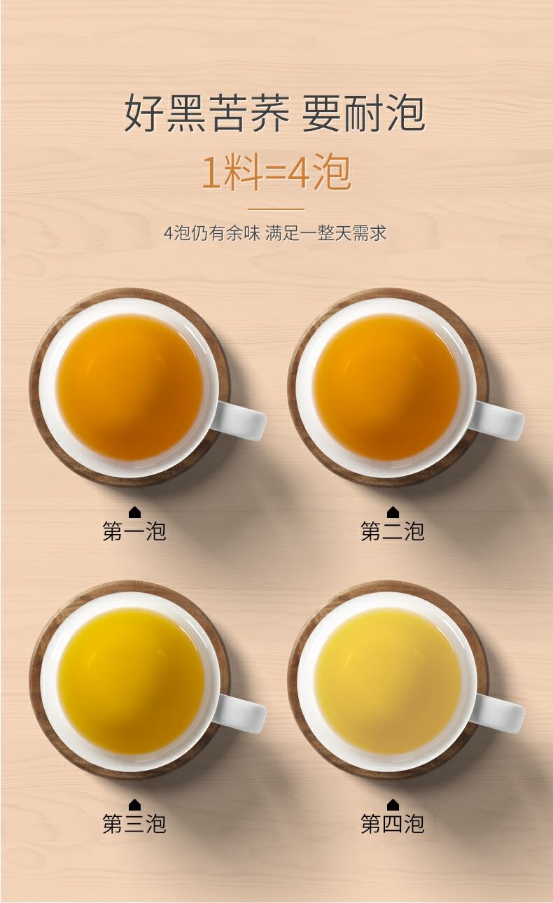 5折 存誉堂黑苦荞茶500g*2罐装 荞麦茶大麦四川大凉山黑苦芥茶浓香型