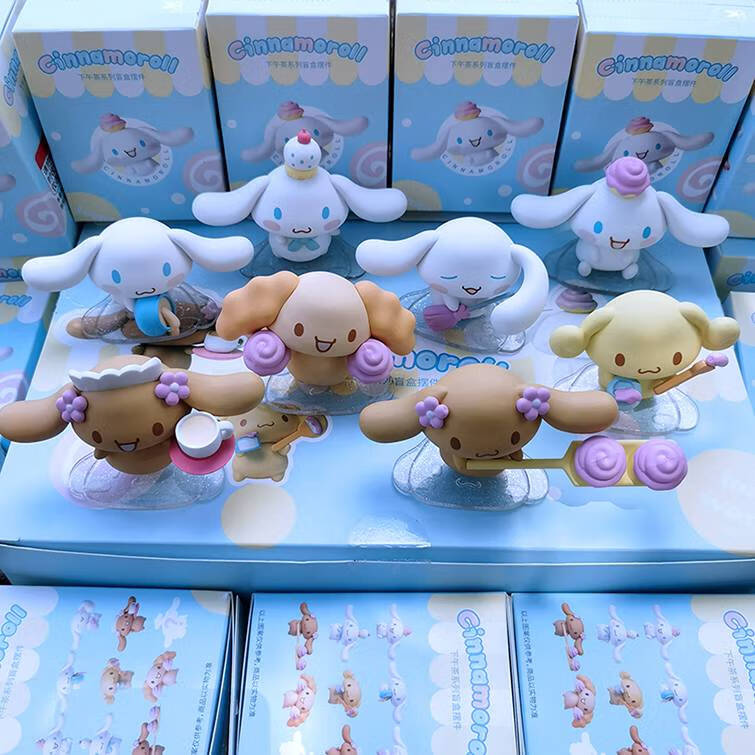 玉桂狗盲盒 玉桂狗下午茶盲盒摆件cinnamoroll大耳狗可爱 下午茶