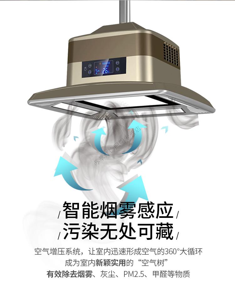 棋牌室空气净化器吸烟灯的遥控智能升降麻将机房吸烟宝高配款f2金色款