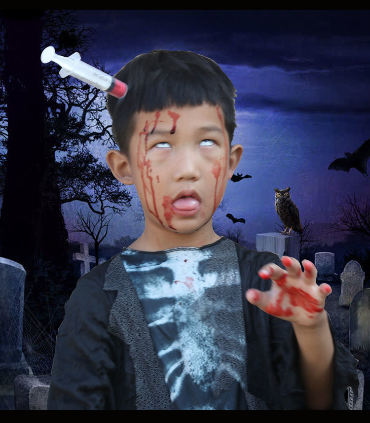 【现货直发】圣节道具成人儿童恐怖吓人装饰头箍血穿头刀剪刀斧头北极