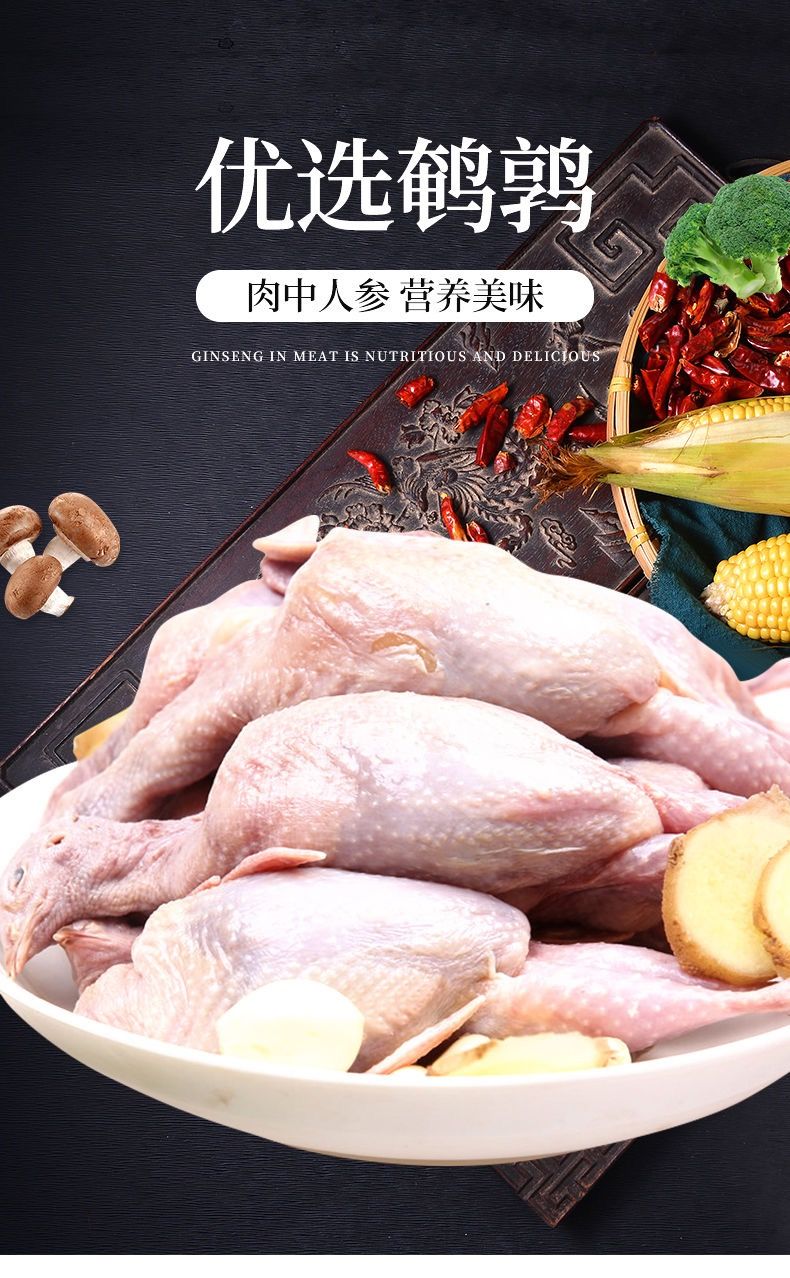 鹌鹑肉现杀母鹌鹑肉新鲜放血鹌鹑白条鹌鹑冻肉鹌鹑特大母鹌鹑 味滋源