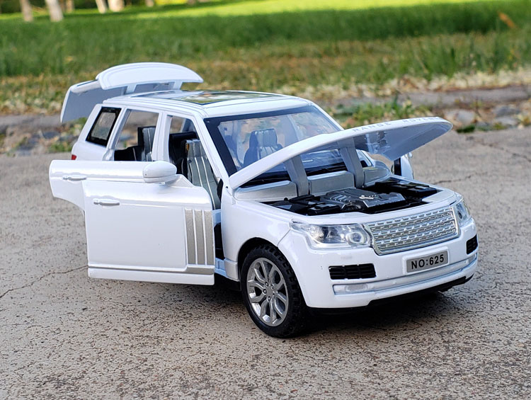 132路虎揽胜合金车模六开门声光回力男孩玩具车仿真金属车模摆件黑色