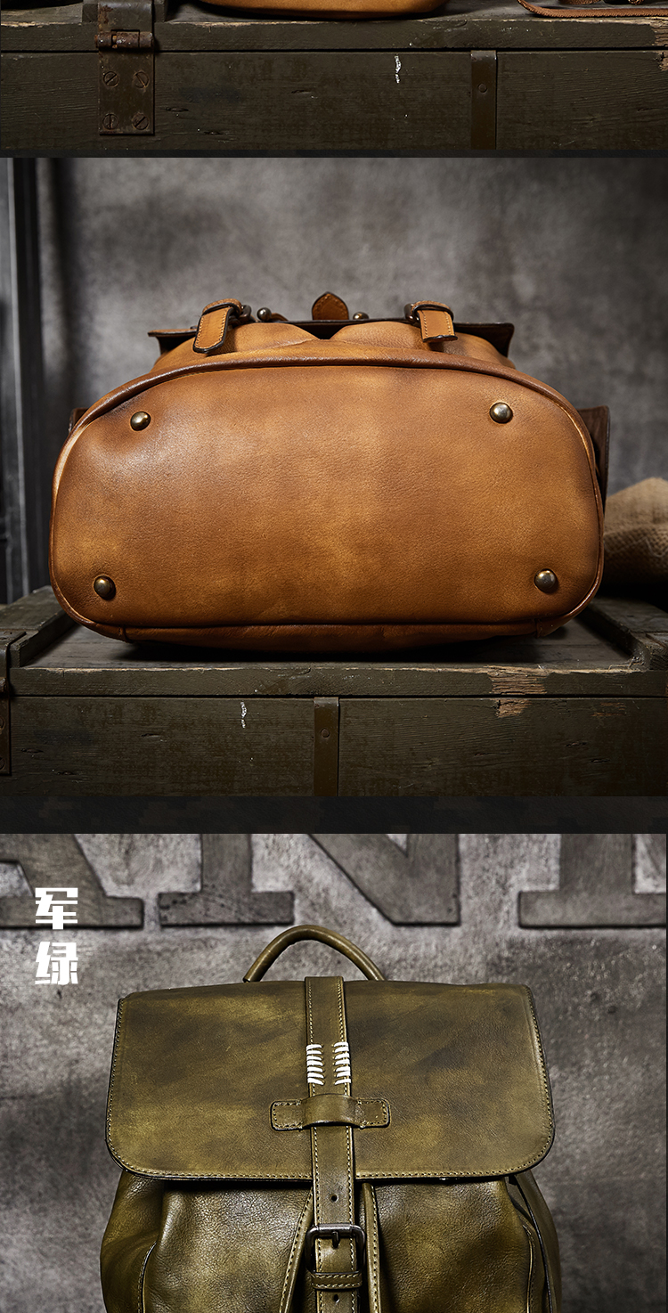 胡椒盐双肩包男2022新款头层牛皮大容量袋包全真皮男士背包书包黑色