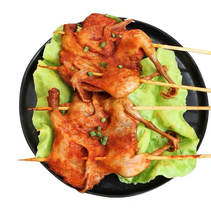 烧烤鹌鹑串新鲜红面鹌鹑串5只包冷冻商用半成品大串烧烤食材串500g