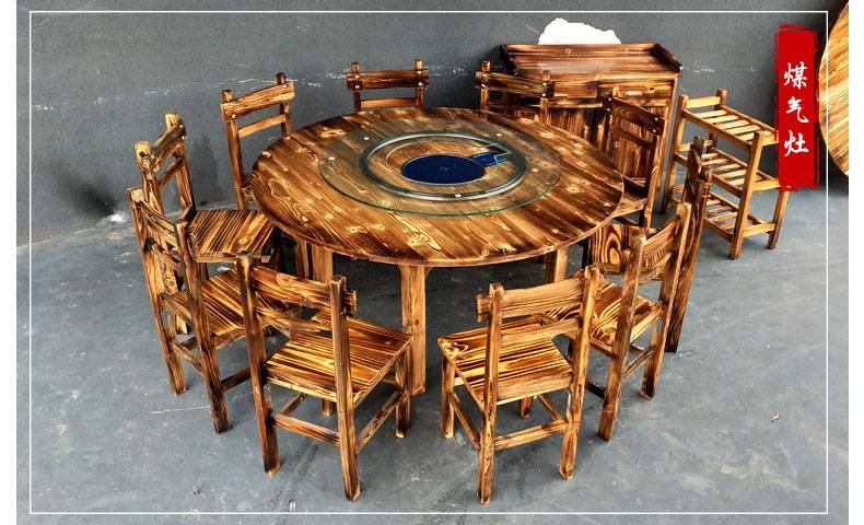 墨绩 大排档桌椅 室外夜市宵夜烧烤桌子夜市烧烤桌饭店桌椅组合煤气灶