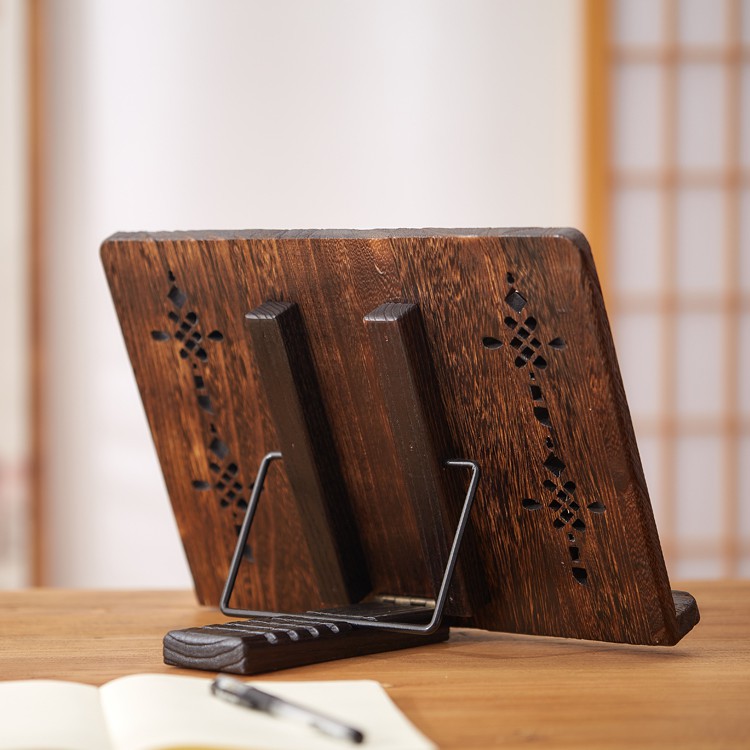 实木阅读架看书架学生书本支架书托架读书架简易桌上撑书阅读架中国结