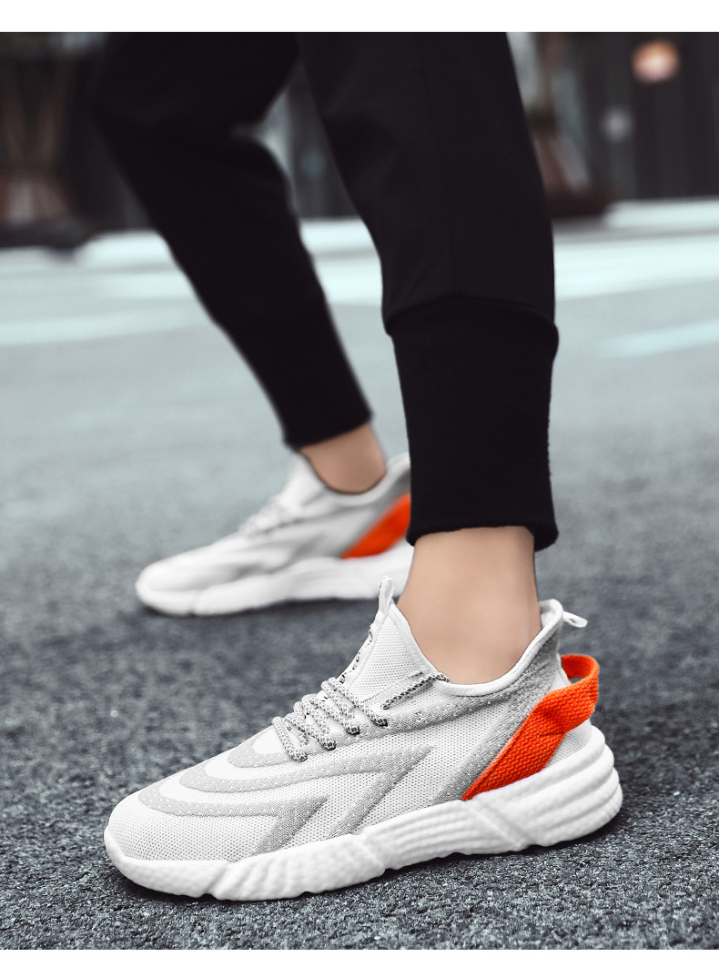 酷奇酷奇运动鞋超轻泡沫底跑步鞋男鞋踩屎感超软底高弹飞织针织情侣