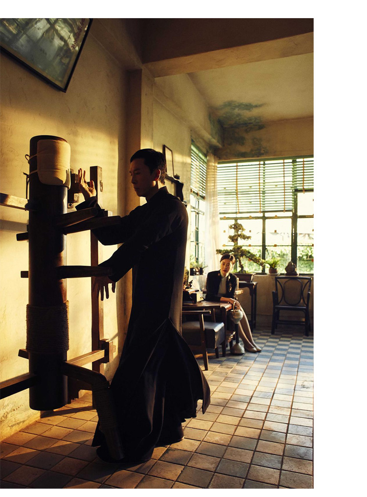 叶问服装咏春服一代宗师定制logo武馆名长衫复古功夫衫中式武侠唐装男