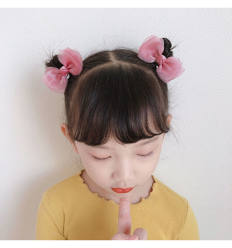 提伯斯儿童发卡头饰可爱对夹公主女宝宝哪吒头珠光纱蝴蝶结发夹小女孩