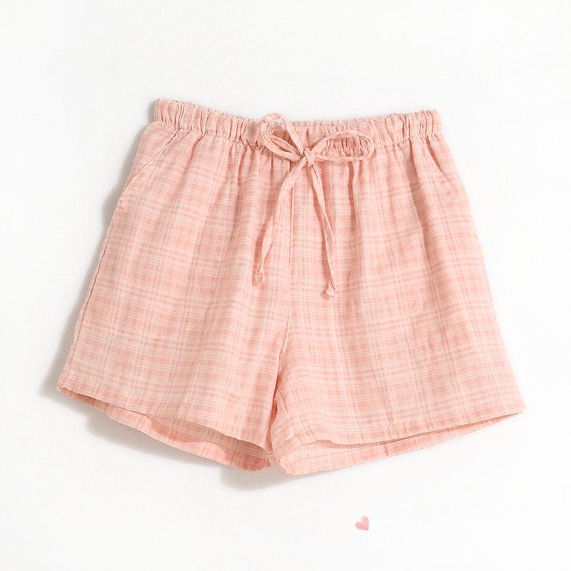 精品新疆棉南极人女士纯棉纱布家居裤短裤日系宽松居家薄款睡裤全棉可